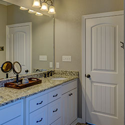 Narrow bathroom design and remodel